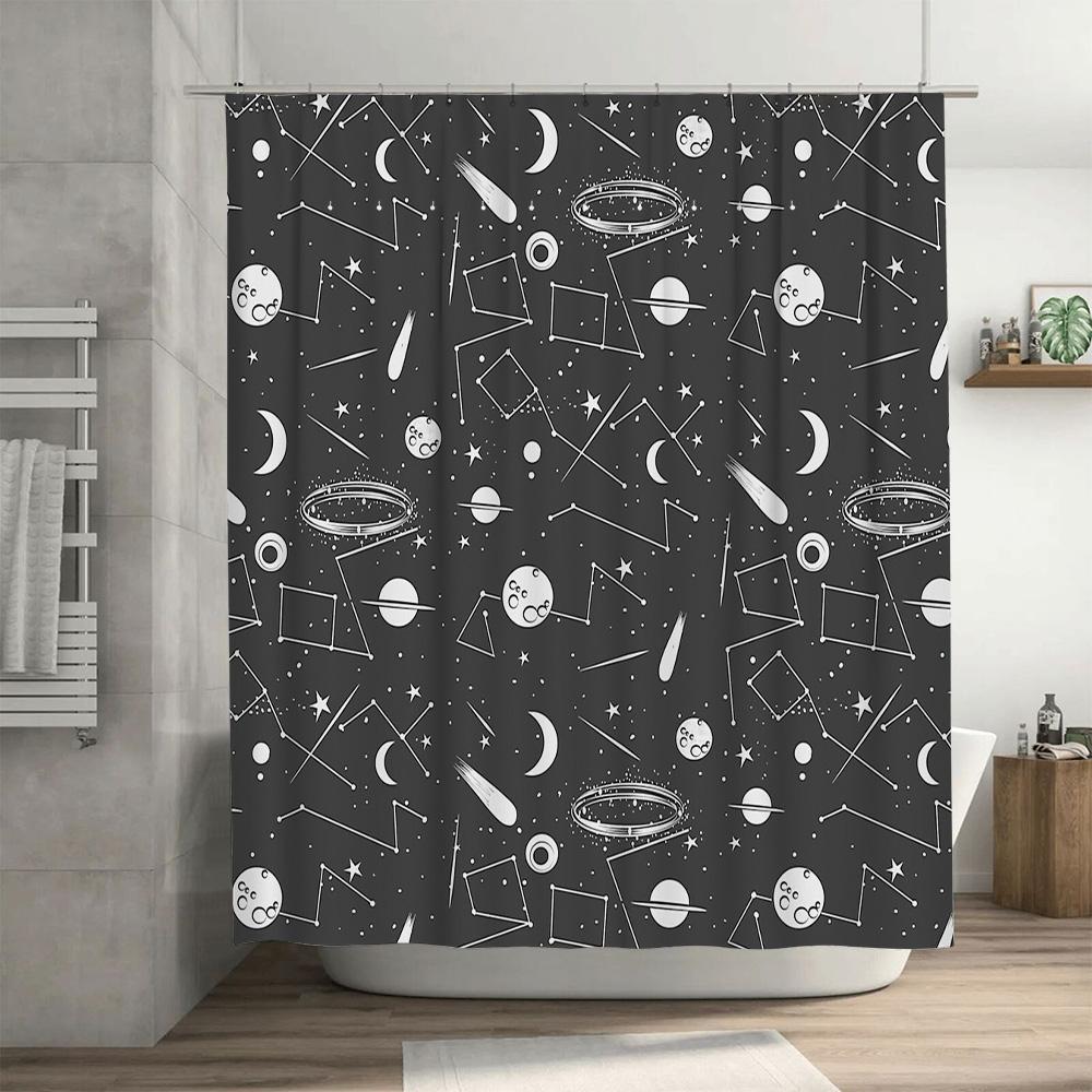 Galaxy Shower Curtain Space Universe Stars Nebula Constellation Bathroom Decor Set Modern Artistic Home Textile