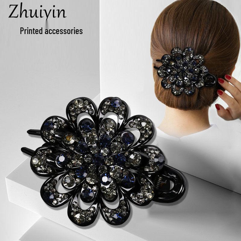 Luxury Korean Rhinestone Hair Claw Clip for Updos