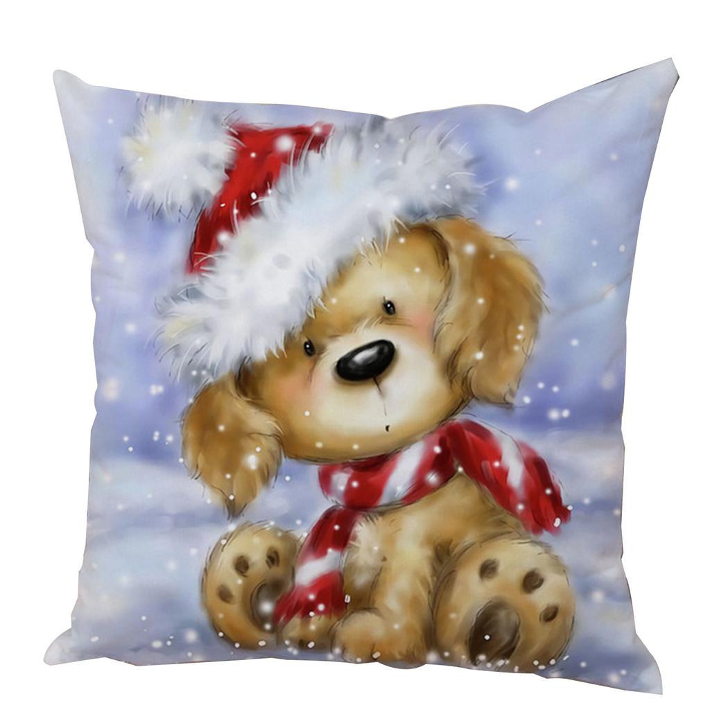 Kissenbezug Weihnachtsmann Kissenbezug Dekoration Niedlicher Cartoon Schneemann Kissenbezug Zuhause Sofa Lendenwirbelstütze Stickerei