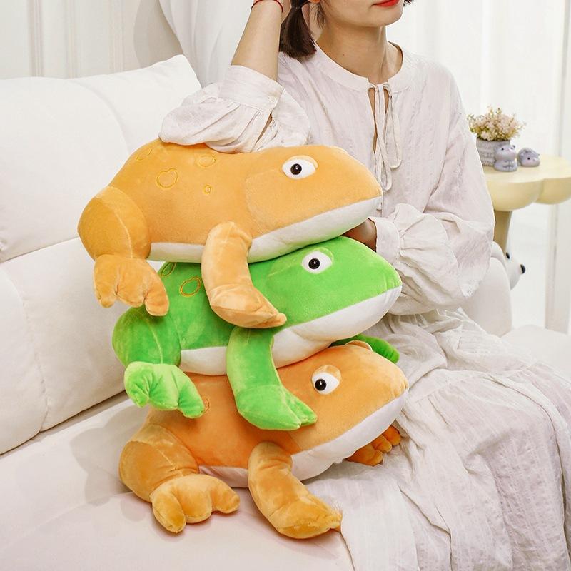Cartoon Soft Frog Doll Plush Toy Green Little Frog Doll Children Soothing Rag Doll Birthday Gift