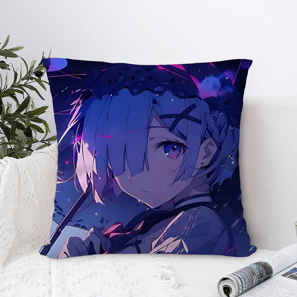 Re Zero anime Pillowcase toon Gift Cushion Cover Bedroom Home Sofa Chair Seat Decor pillow case