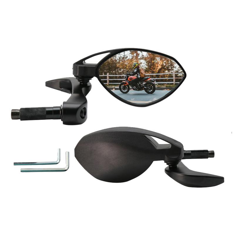 1 Pair Motorcycle Rearview Mirrors With Handguard 2-in-1 Handlebar Reversing Mirror Universal