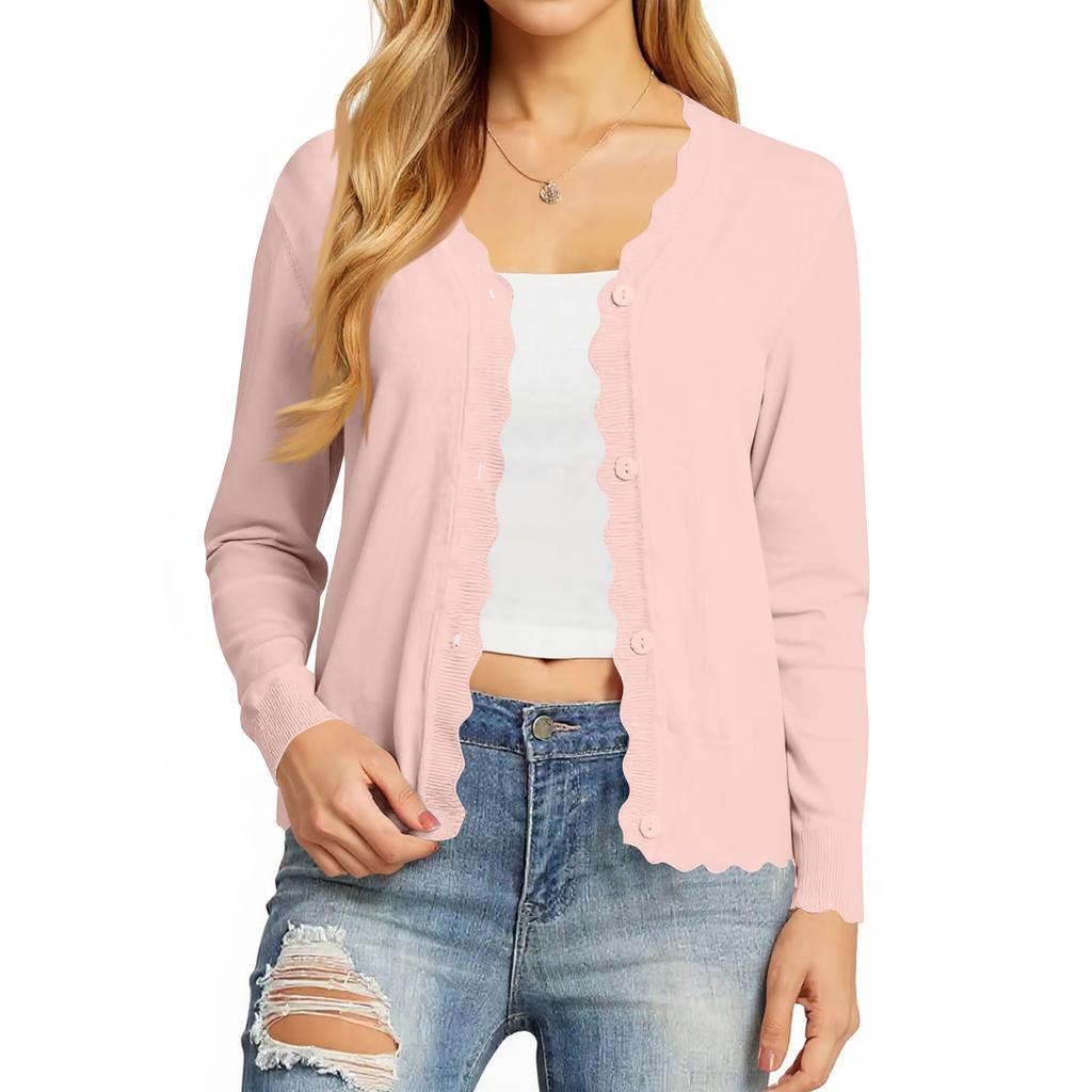 Women‘s Cardigan Sweaters Long Sleeve Casual Lightweight Button Down V-Neck Fall Clothes