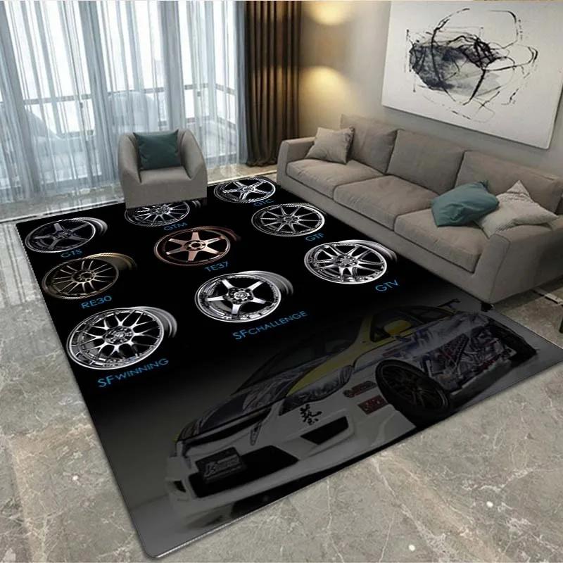 

BBS racing 3D-друкований килим, декоративний килим для вітальні та спальні, протиковзкий килимок для кухні та ванної кімнати, дверний килимок-Килимок 60x90cm