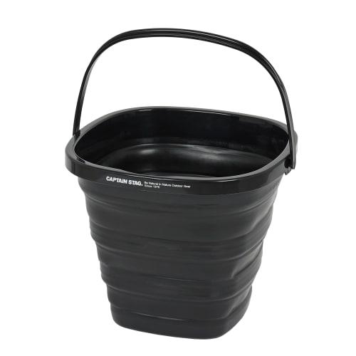 Captain Stag (CAPTAIN STAG) Folding Bucket, Folding Soft Bucket, Compact Storage, Black, UW-1532