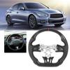 Hydro Dip Carbon Fiber Look Steering Wheel Perforated Leather Replacement For Infiniti Q50 2014 To 2016