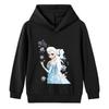 Warm Kids Hooded Pullover, Cartoon Princess With Snowflake Silhouette Graphic Sweatshirt, Autumn Winter Casual Long Sleeve Top for Children Daily Wear