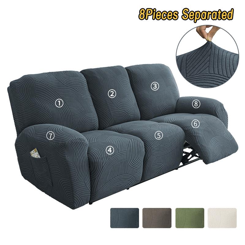 1/2/3Seater Recliner Sofa Cover Elastic Anti-Slip Washable Armchair Slipcover Couch Cover Furniture Protector Living Room Home