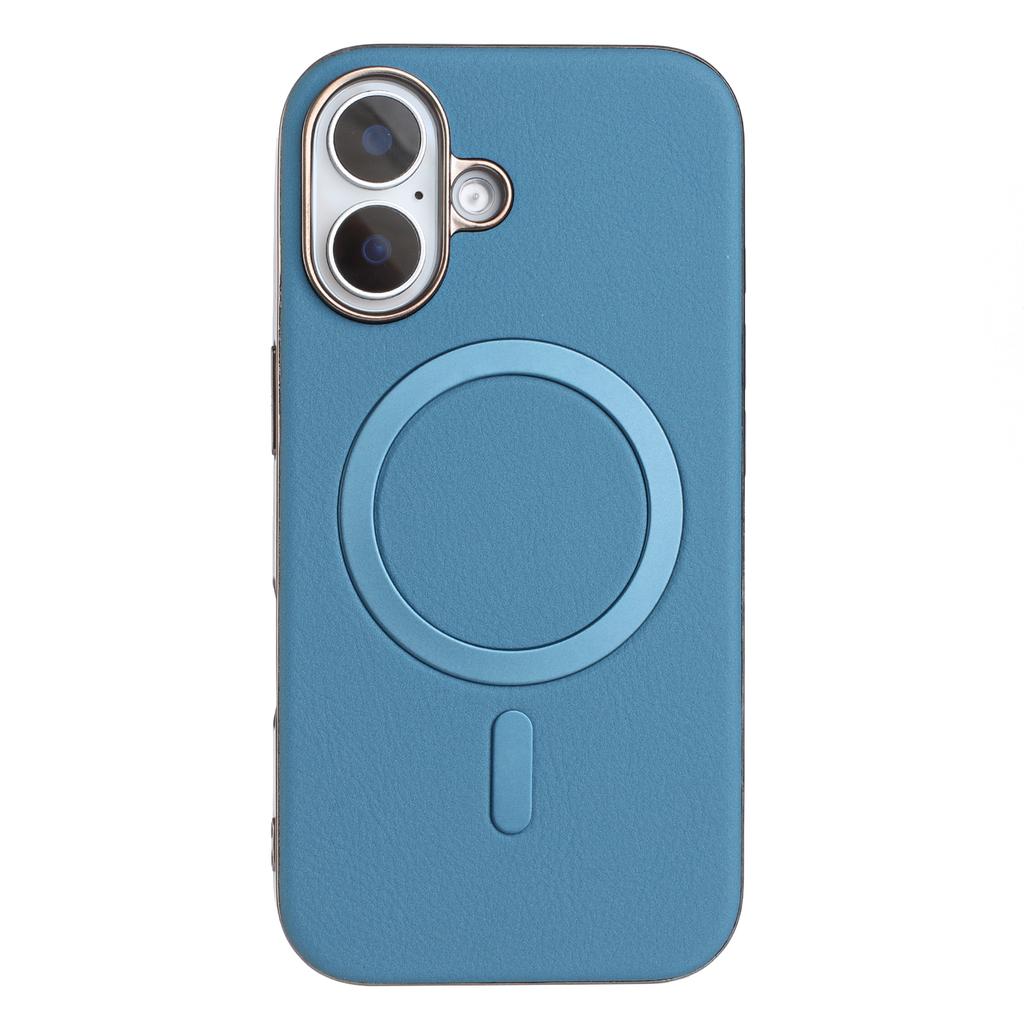 For iPhone 16 Case BINFEN COLOR BF40 Compatible with MagSafe Electroplated PU + TPU Phone Back Cover