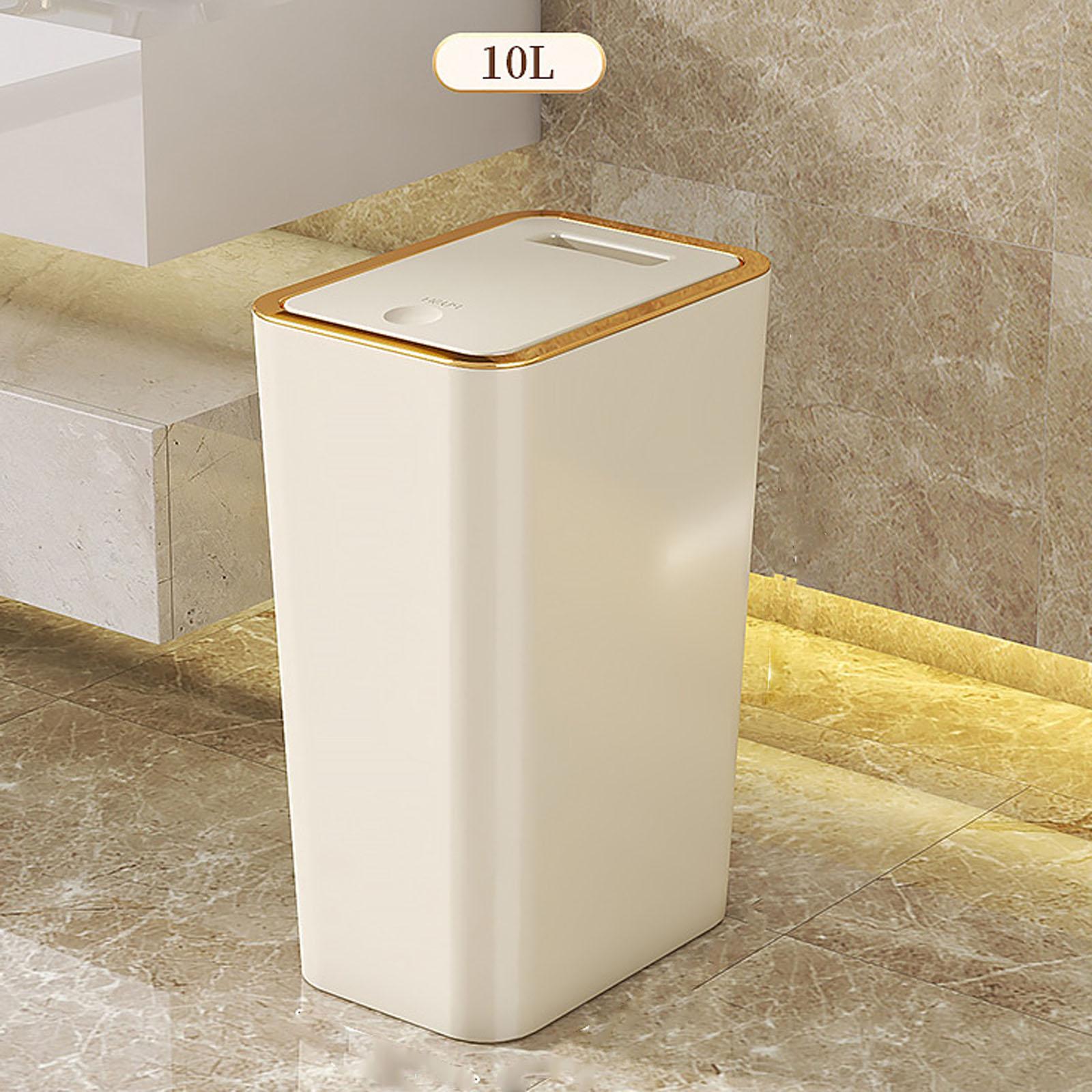 

Narrow-Sized Large-Capacity Press-Type Trash Can - Spring-Lid Covered for Household Bathroom Toilets One Size