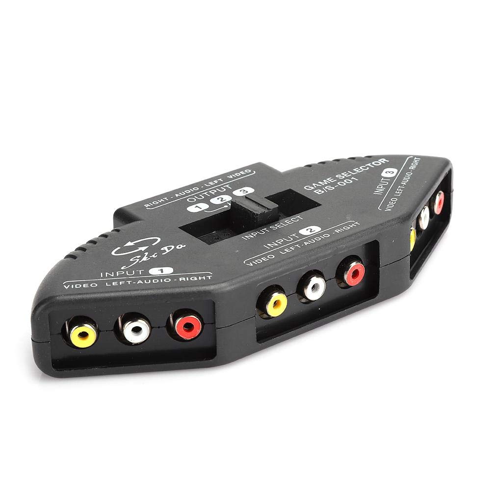 

Connect multiple game consoles with the Plyisty AV A RCA splitter for video and Cable. 3-in-1-out audio/video DVDs, VCDs, games, more. (black)