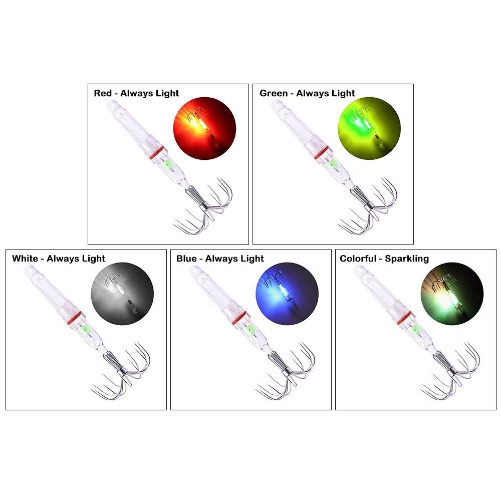 Diamond Shape Fishing Flash Lamp Bass Spoon Fishing Squid Hook Hot LED Lure Light with Hook