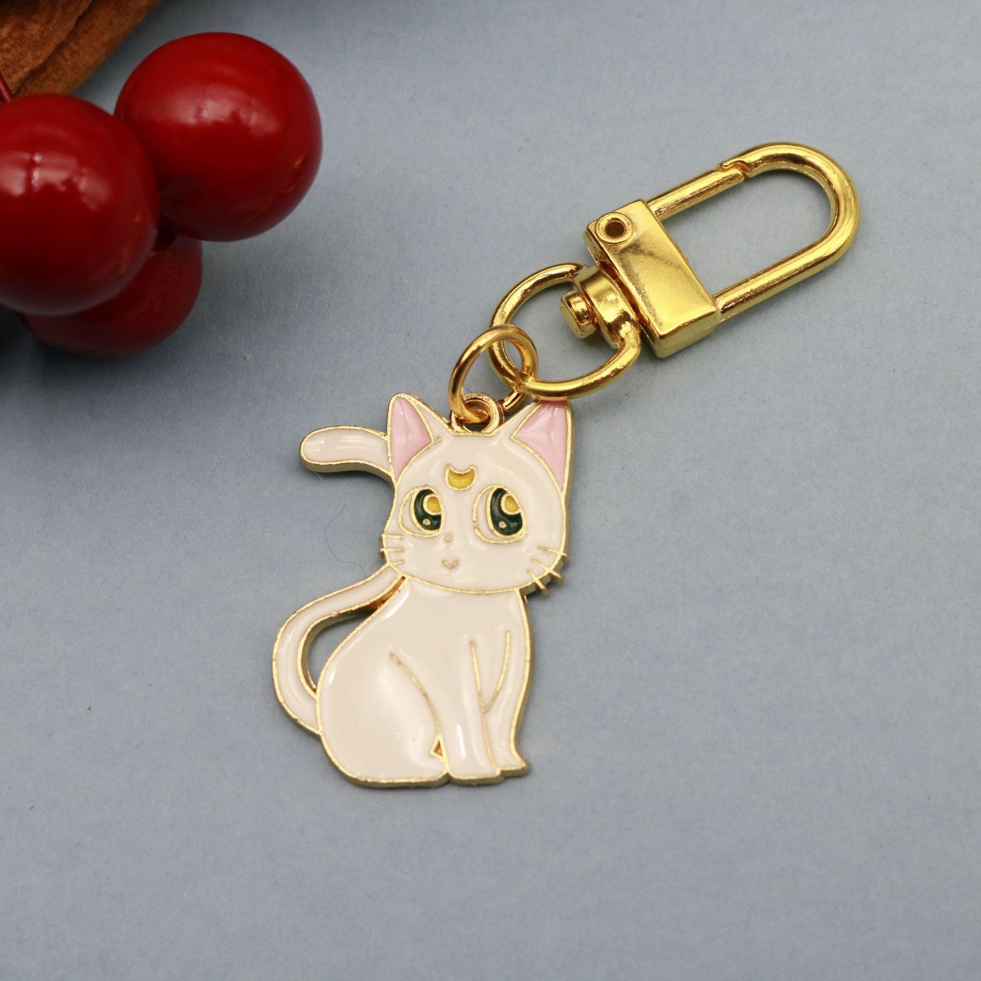 Hot Selling White & Blue Cat Keychain Pendant белый