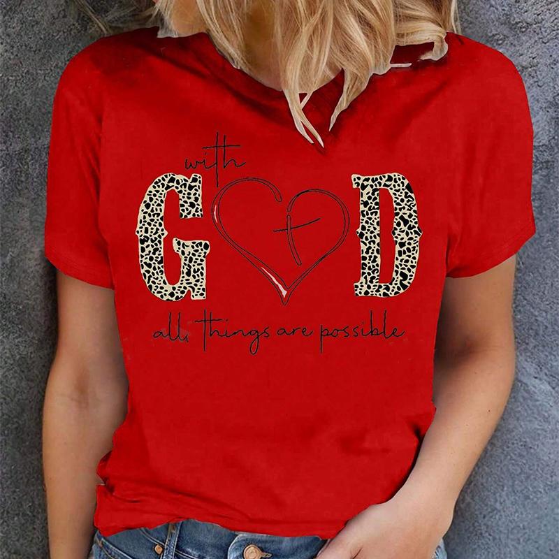 Fashion Women Creative Love Letter Splicing Print T Shirt Funny Casual O-neck Short Sleeves T-shirt Summer Female Tee Shirt