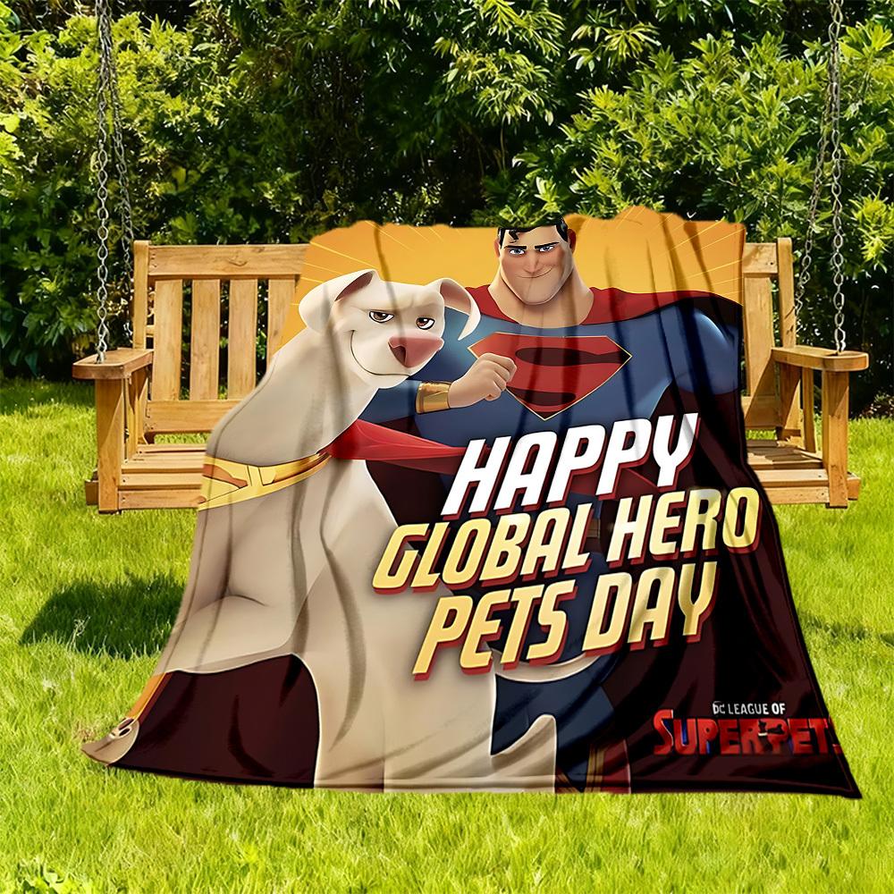 

1PC Superhero Pet Outdoor Blanket Lightweight Flannel, Soft & Warm, All-Season Use for Sofa, Outdoor, Camping, Living Room, Office096 130x150cm