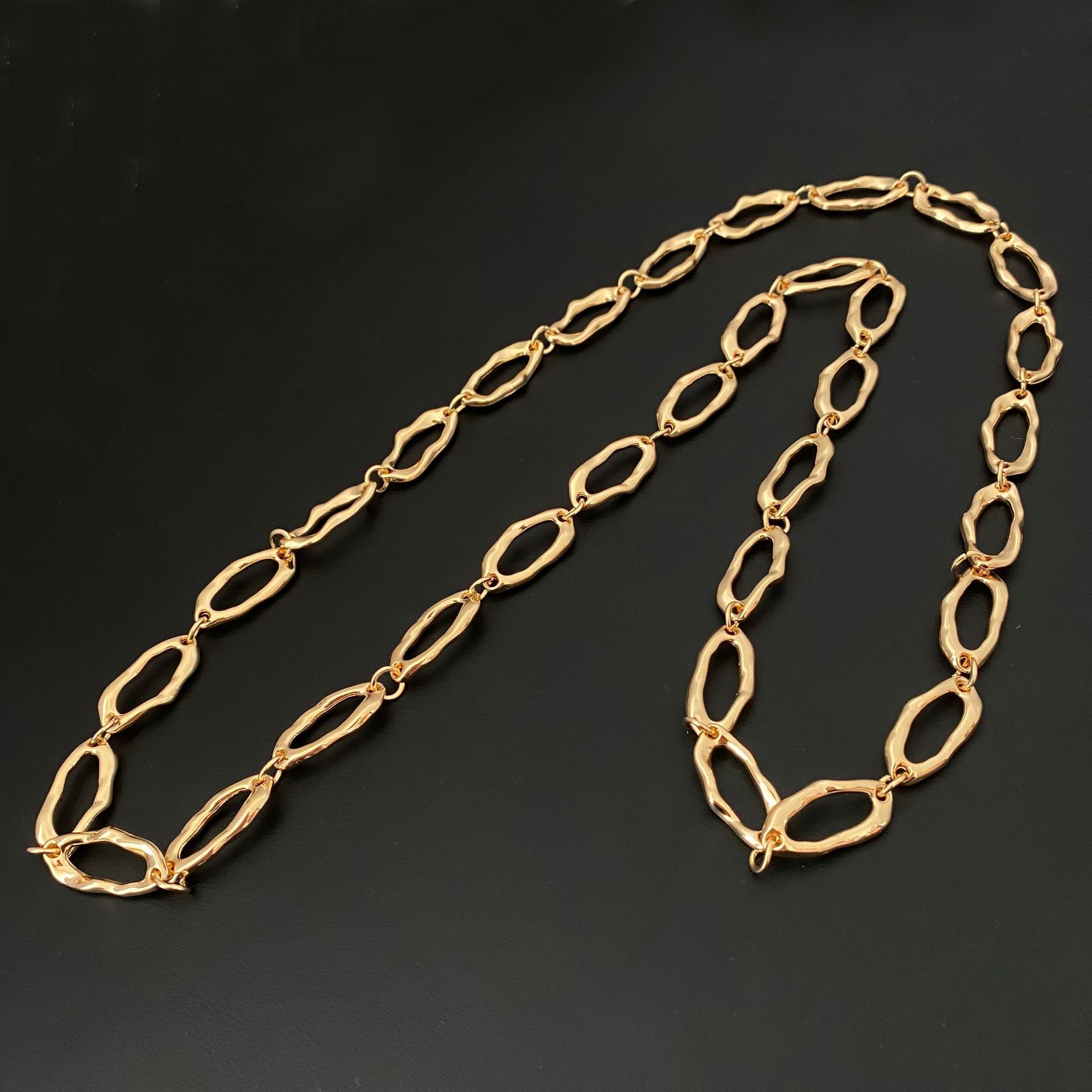 

Pendant Ring Combination Cuban Long Necklace Niche Design Versatile Woman