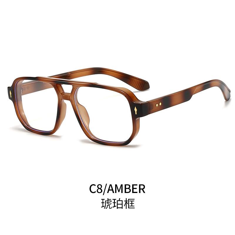 Stylish Square Double Bridge Glasses For Women & Men - Fashion Casual Blue Light Blocking & Business Eyewear