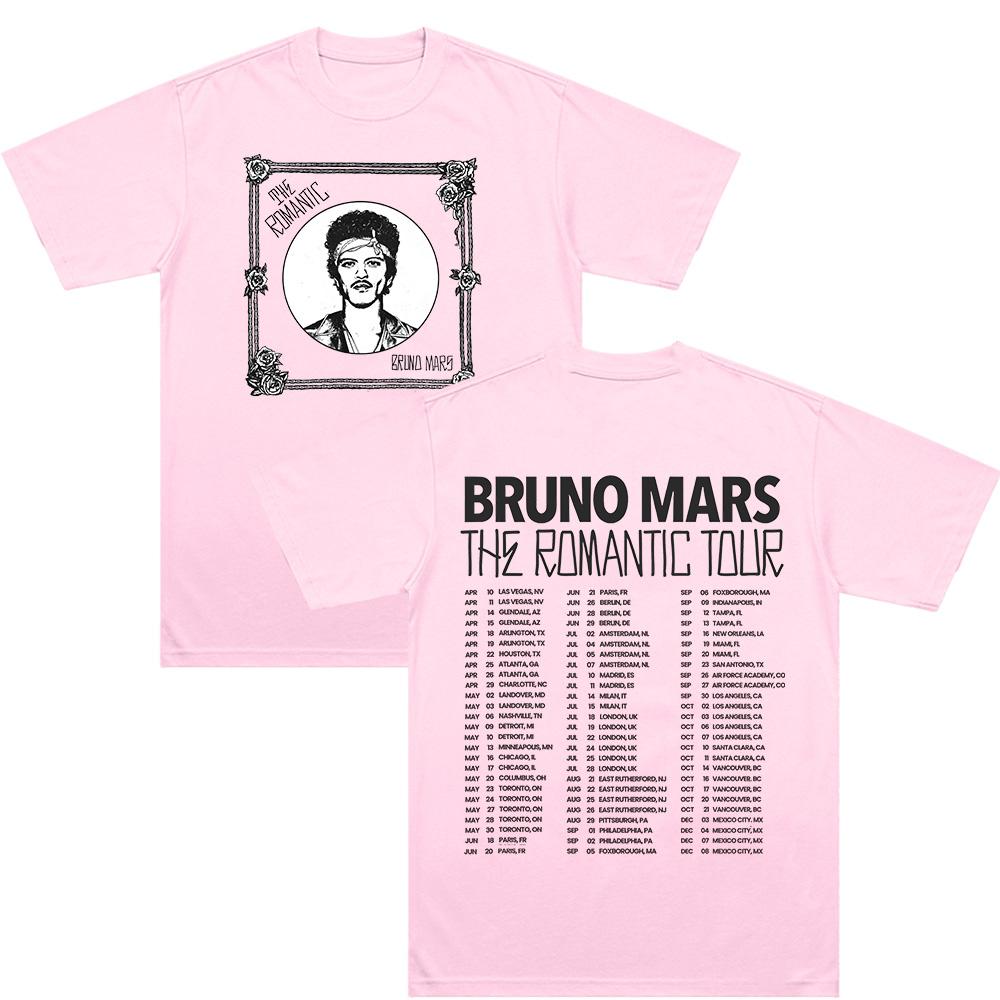 La Camiseta Romántica del Tour Bruno Mars Nueva Fecha Tour 2026 Camisetas Estética Y2K Moda Streetwear Unisex 100% Algodón Tops Cómodos Camiseta de Anime
