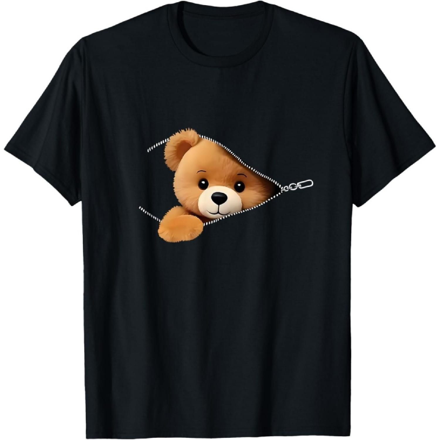 

zipper bear print T-Shirt(1) XXXXXL чорний