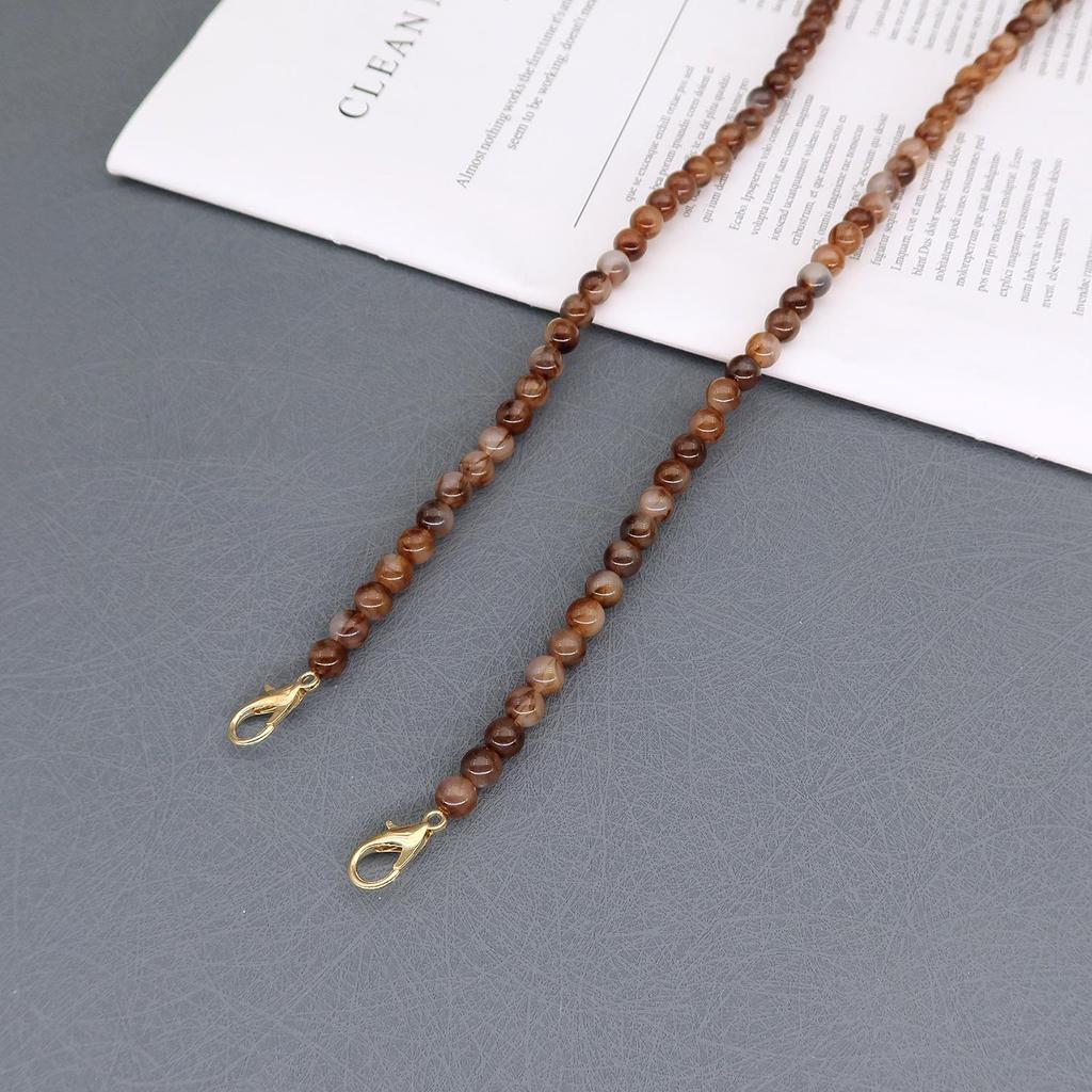 Two-tone Coffee Leopard Bee Print Chain Handbag with Crossbody Shoulder Strap