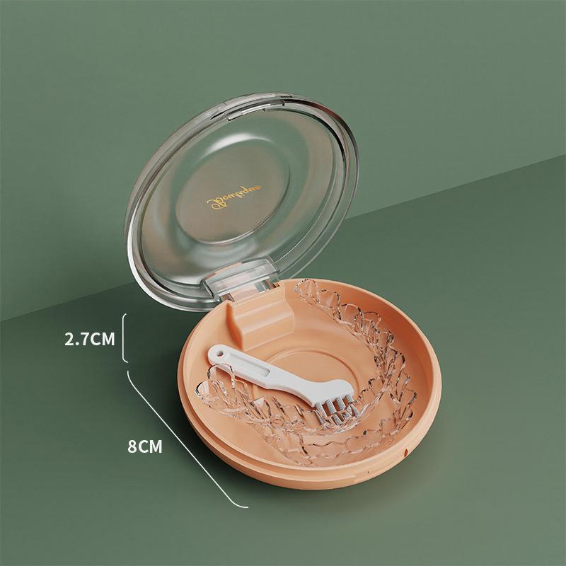 Dental Retainer Denture Storage Box Partial Denture Case Orthodontic Small Teeth PInk