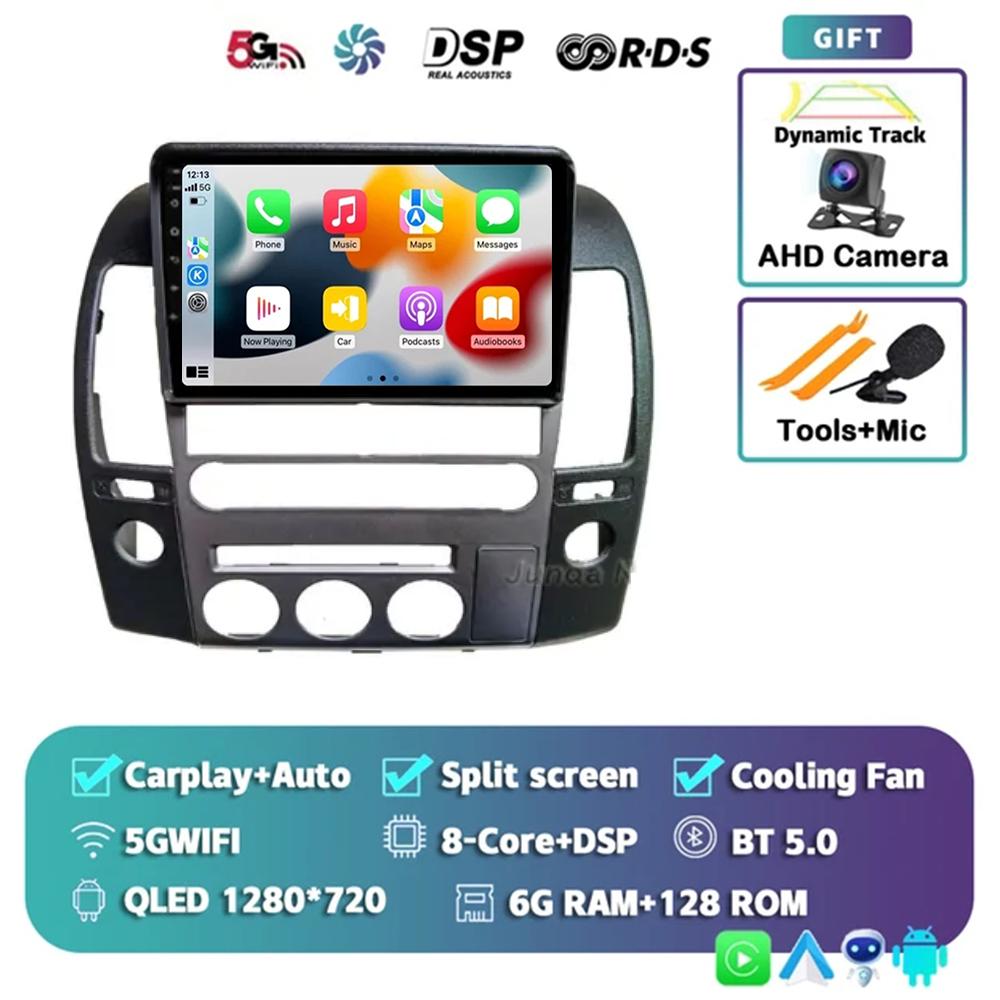 Android 14 Car Radio For Nissan Navara 3 D40 2004- 2010 Multimedia Video Player GPS 4G Carplay Autoradio 2K QLED Head Unit Colo