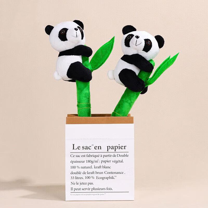 Bai Fen Bai Dolls And Toys Panda Doll Zoo Scenic Spot Souvenir Bamboo Pole Panda Doll Creative Ornament Pole Gift
