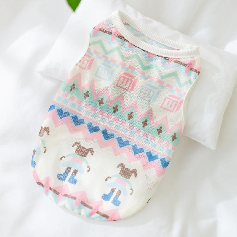 Striped POLO Shirt Puppy Clothes Spring and Autumn Thin Style Teddy Bichon Bear Schnauzer Pet Summer Cat Summer