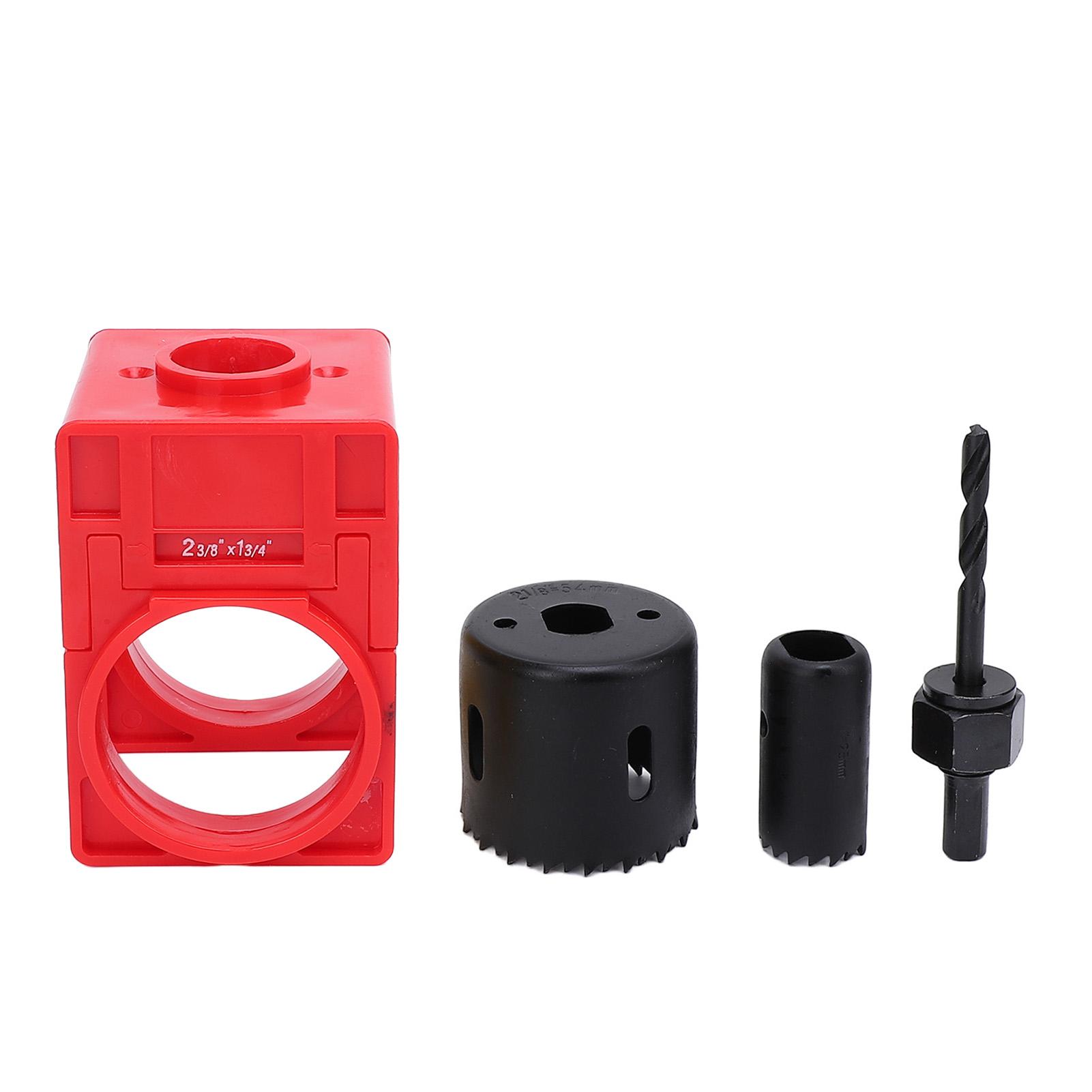 

Комплект для установки дверного замка с регулируемым шаблоном направляющей, пилой для шарового замка и валом для 1-3/ Red