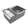 Kitchen Sink 304 Stainless Steel Top Mount Handmade Single Bowl Basin with Accessories for