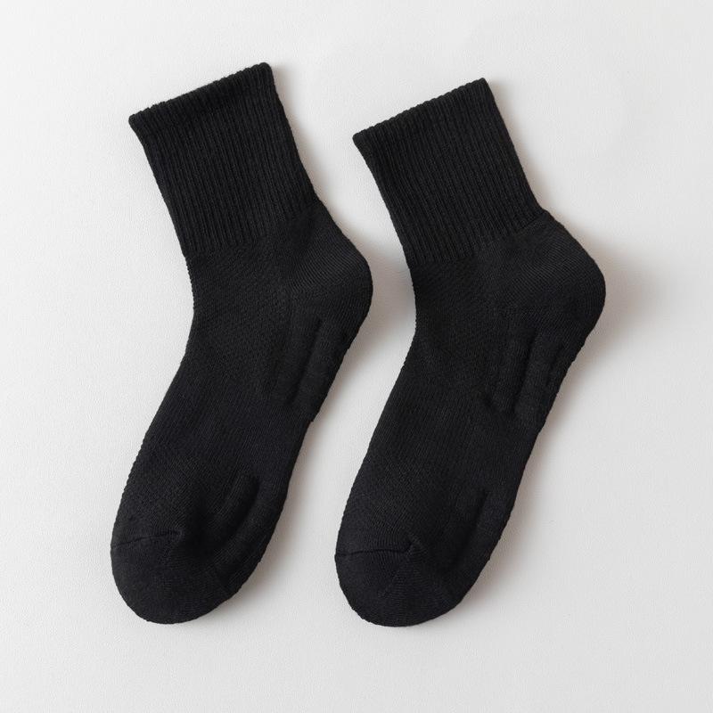 Men's White Summer Basketball Socks - Sweat-Absorbent, Deodorant, Mid-Tube, Ideal for Running & Sports