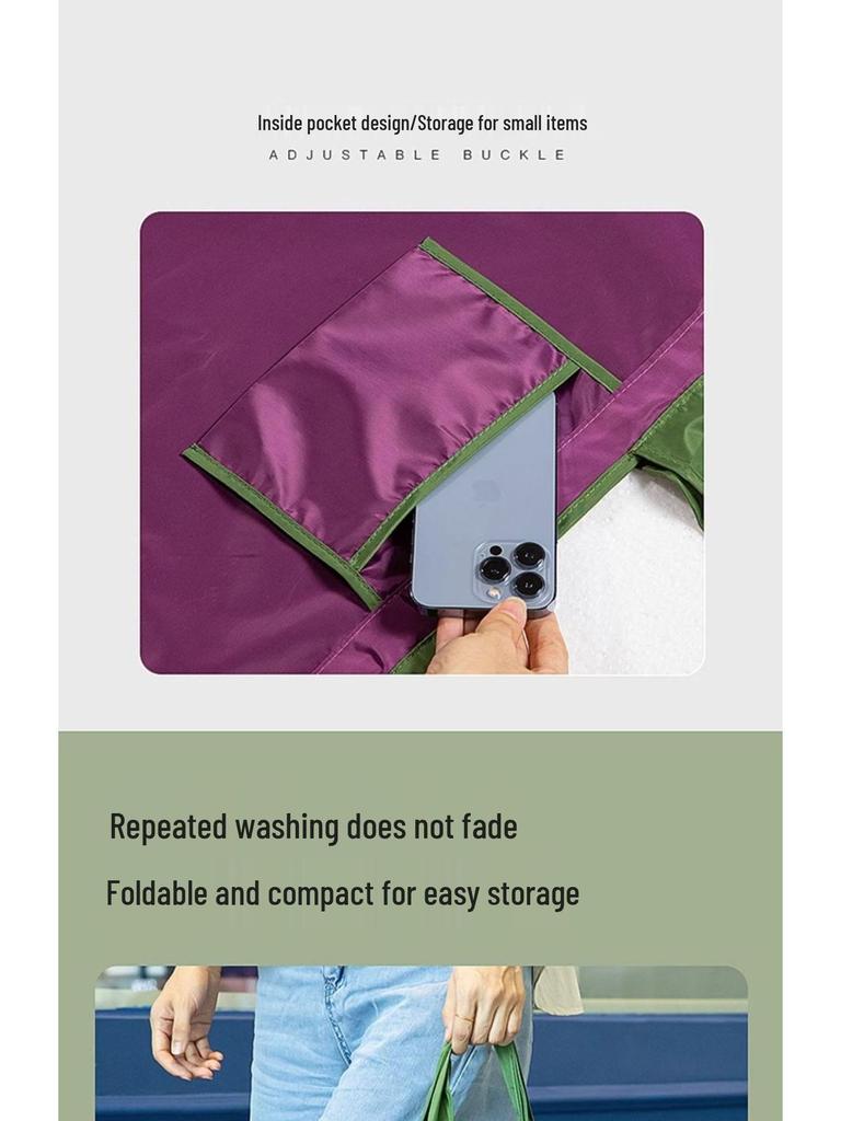 Foldable Waterproof Shopping Bag with Drawstring - Large Capacity, Eco-Friendly Tote