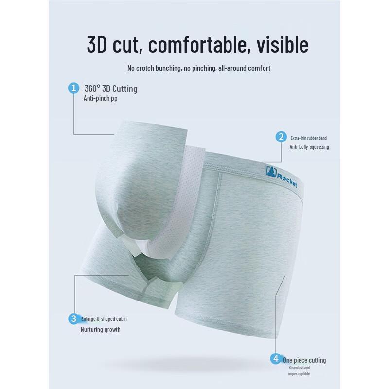 SNOWFLYING Teen Boys' Cotton Boxer Briefs