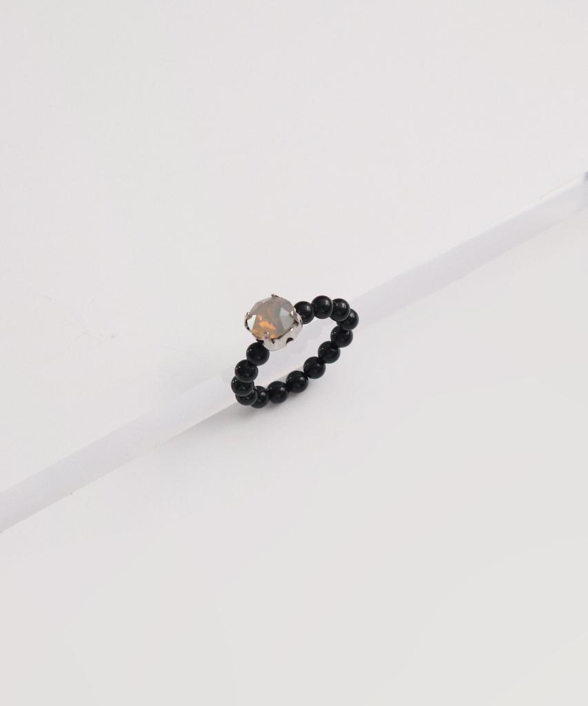 Bonbeau Bold Crystal Pearl Beads Ring Swarovski Crystal Cubic Pearl Beads Ring 4Mm