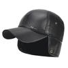 Premium Quality Faux Leather Bomber Trapper Ear Warm Cap For Elderly Men