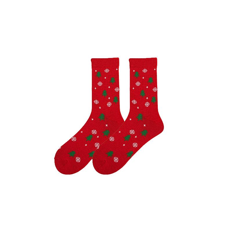 In Stock Plus Size Mid-Calf Jacquard Christmas Socks Bestseller