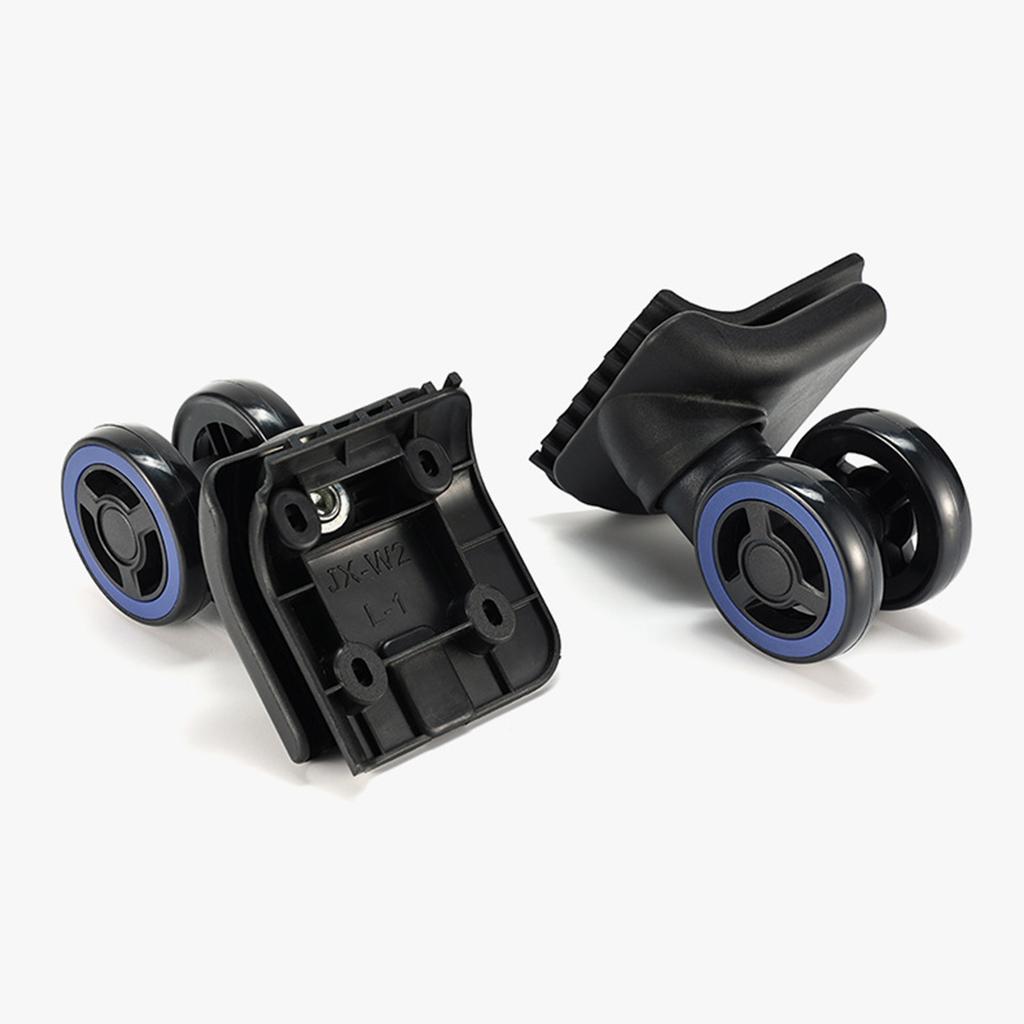 4 buc/pachet Roți bagaj Valiză Rulou cu rând dublu Kit de feronerie pentru reparare Roți de mare capacitate Rotițe pivotante 360° Negru