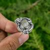 Wedding Gift For Her 925 Silver Natural Prehnite Rough Statement Adjustable Ring