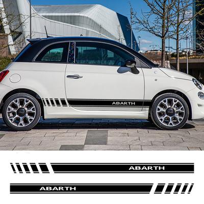 2 Stück Auto Seitenwand Linien Aufkleber Vinyl Folie Styling Decals Auto Tuning Zubehör Für Fiat Abarth 500 595 Chevaux Grande Punto
