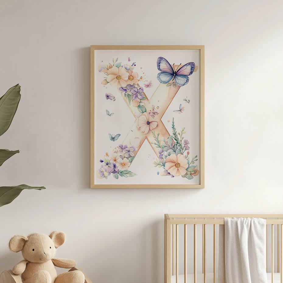 Plakat Kwiatowe X Plakat Kwiatowe X, 30X40 Cm, Rama Drewniana Ciemny Brąz, Papier Matowy 230 Gsm