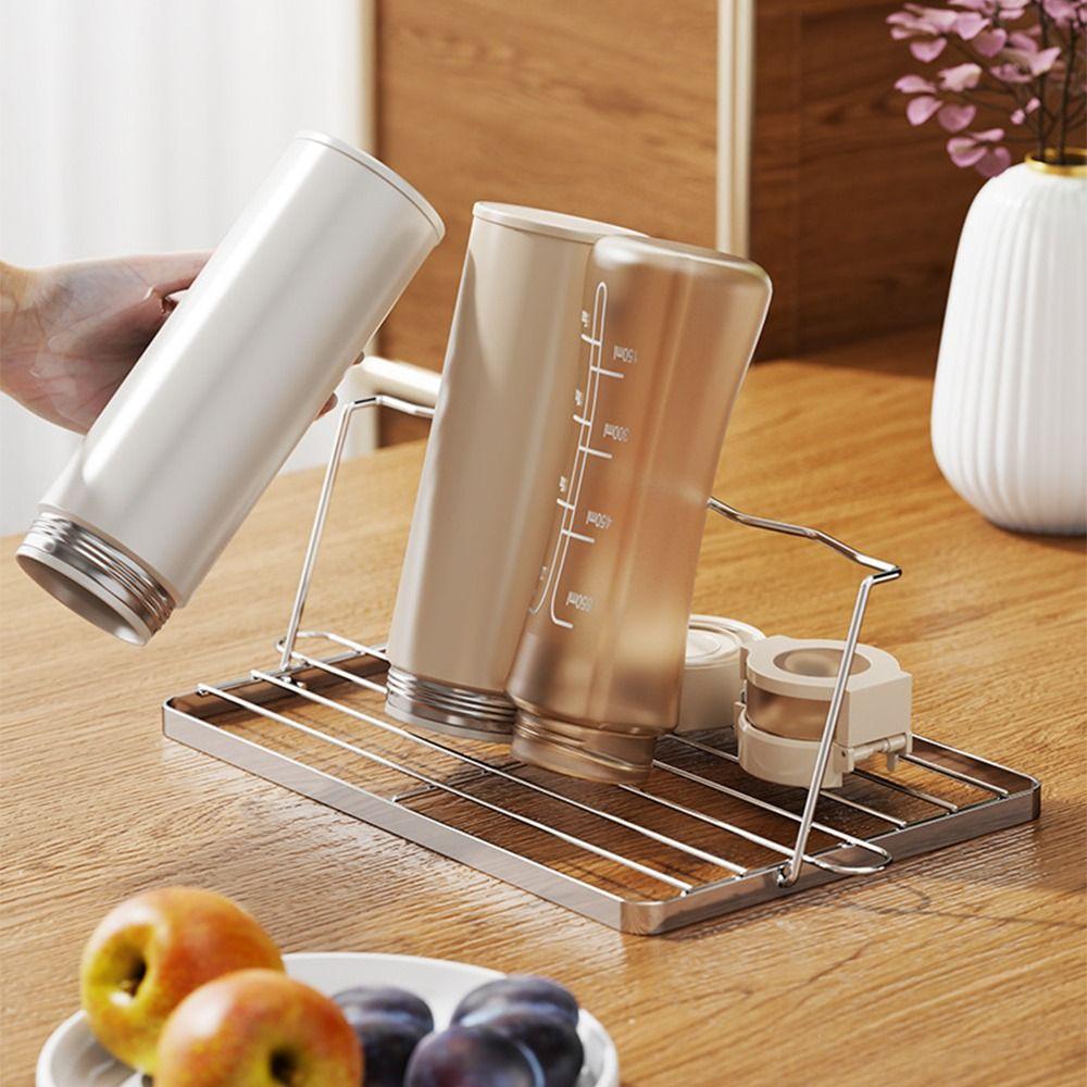 Creative Tumbler Drying Rack Adjustable Utensil Drainer Rack Dish Drying Rack  Kitchen Use