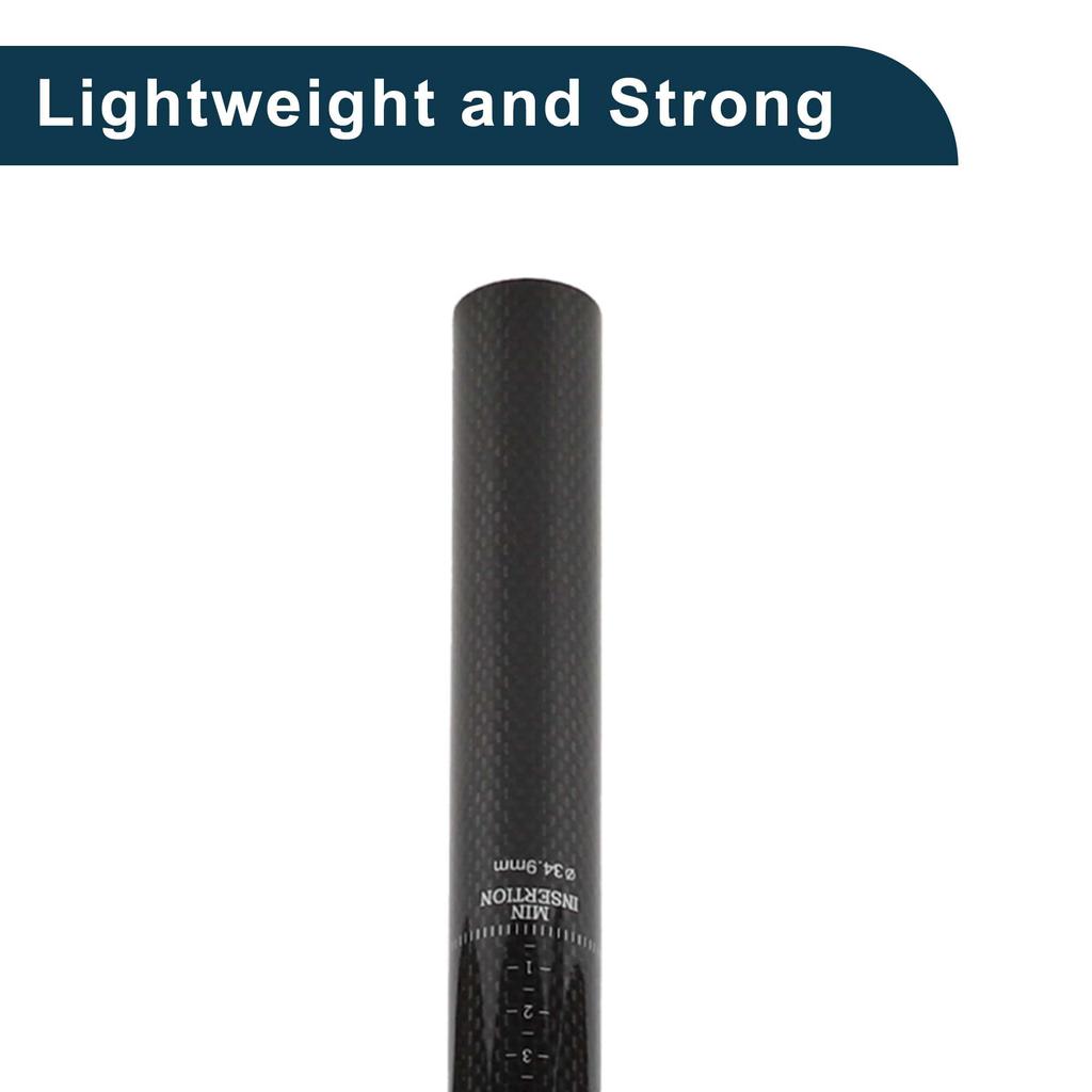 TUCKBOLD Carbon Fiber Bicycle Seatpost, Shock Absorbing, Gloss Black, 34.9x550mm, 1 Piece