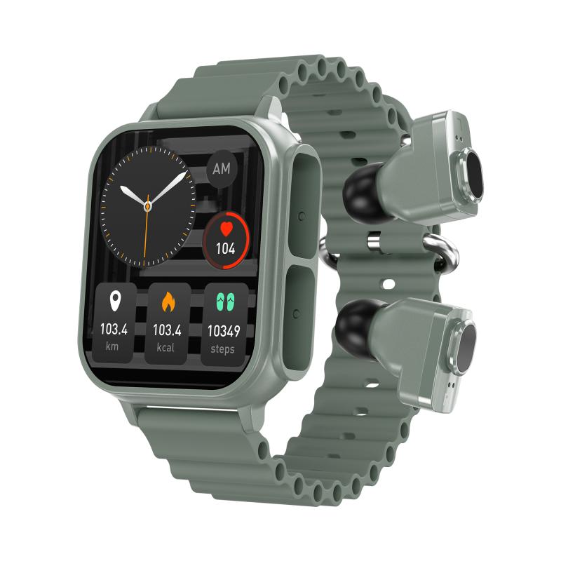 Rainbuvvy N22 TWS Earphone Sports Watch 1.96inch IPS 320x386 BT5.0 IP67 Life Waterproof Smart Bracelet  Android Smartwatch Support Multi-language