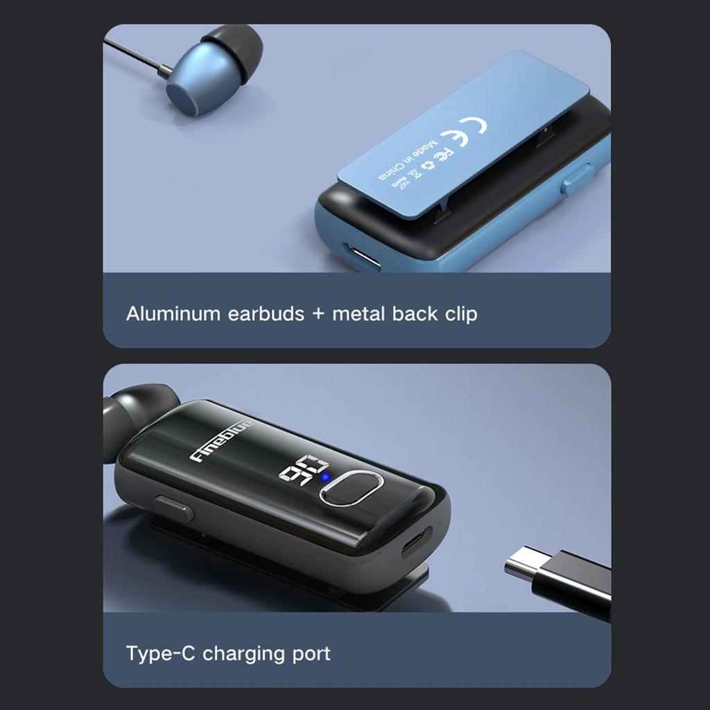 Docooler Stereo Digital Fast Portable Single Headset Business Perfect for and Business Clip-on Headphones, Display, Charging, Headphones, In-Ear