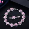 Jewelry Pink Necklace Earrings Ring Bracelet Four-Piece Set, Jewelry Set