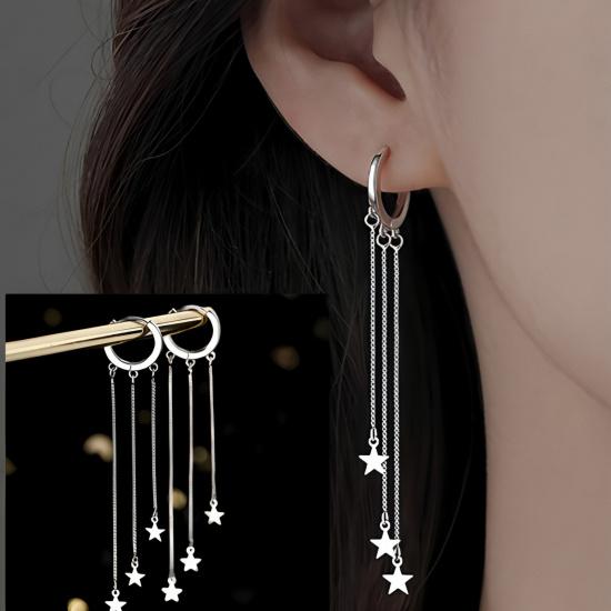 VENTFILLE 925 Sterling Silver Drop Earring For Women Zircon Crystal Hollow Out Cat Personality Jewelry Gift Dropshipping