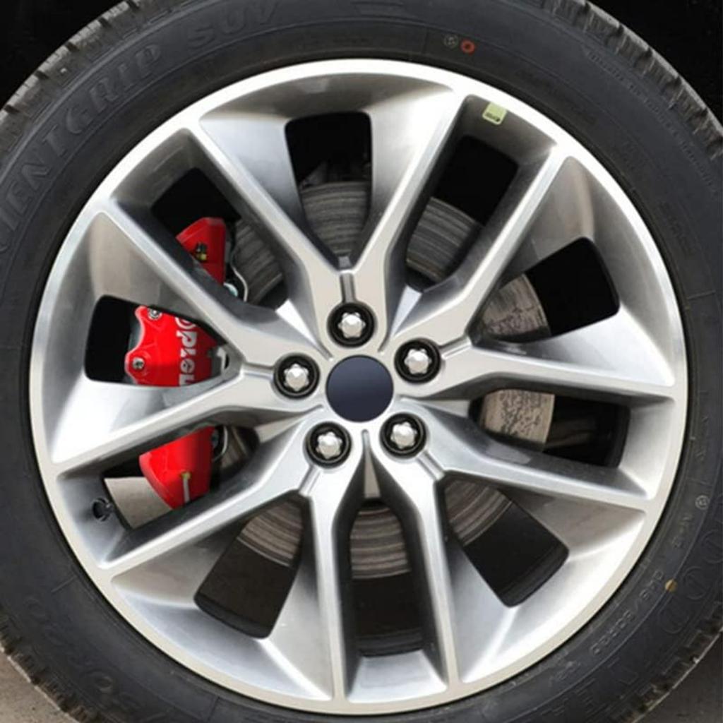 Caliper Cover, 2 Pairs Brake Caliper Covers, Red Style Front & Rear Covers, High Precision Car Disc Brake Protector for Wheel Hub