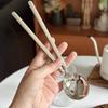 Stainless Steel Round Spoon Net Red Golden Dinner Long Handle Stirring Dessert Spoons For Kitchen Accessories Gadgets