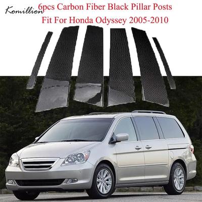 6pcs/set Car Pillar Posts for Honda Odyssey 2005 2006 2007 2008-2010 Glossy Black Door Window Trim Stickers Decorative Accessories