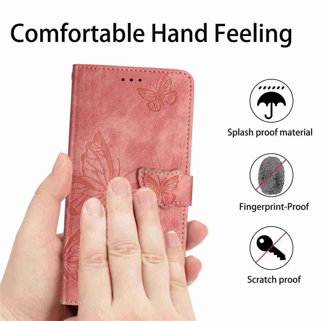 For Xiaomi Redmi 15C 4G (Global) (171mm) Case Butterfly Design Flip Wallet Leather Phone Cover Skin-Touch